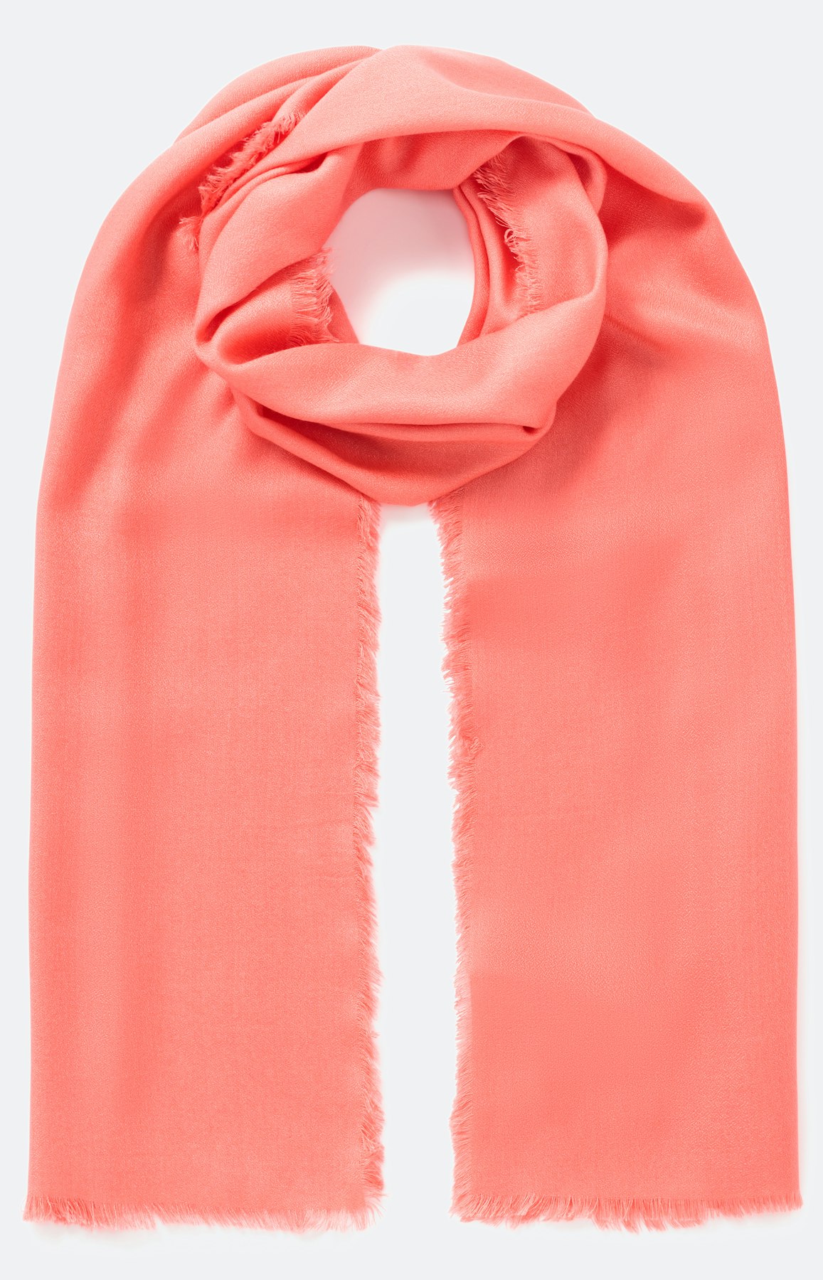 Unifarbener Schal mit feinen Fransen