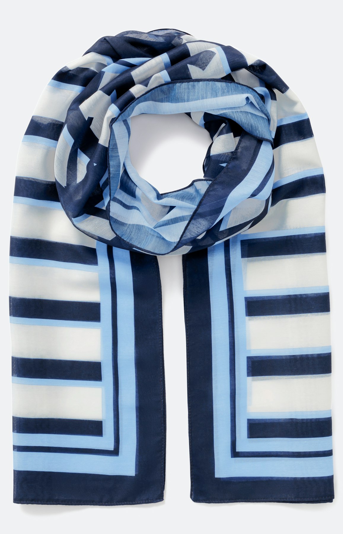 Gestreepte sjaal met abstract motief