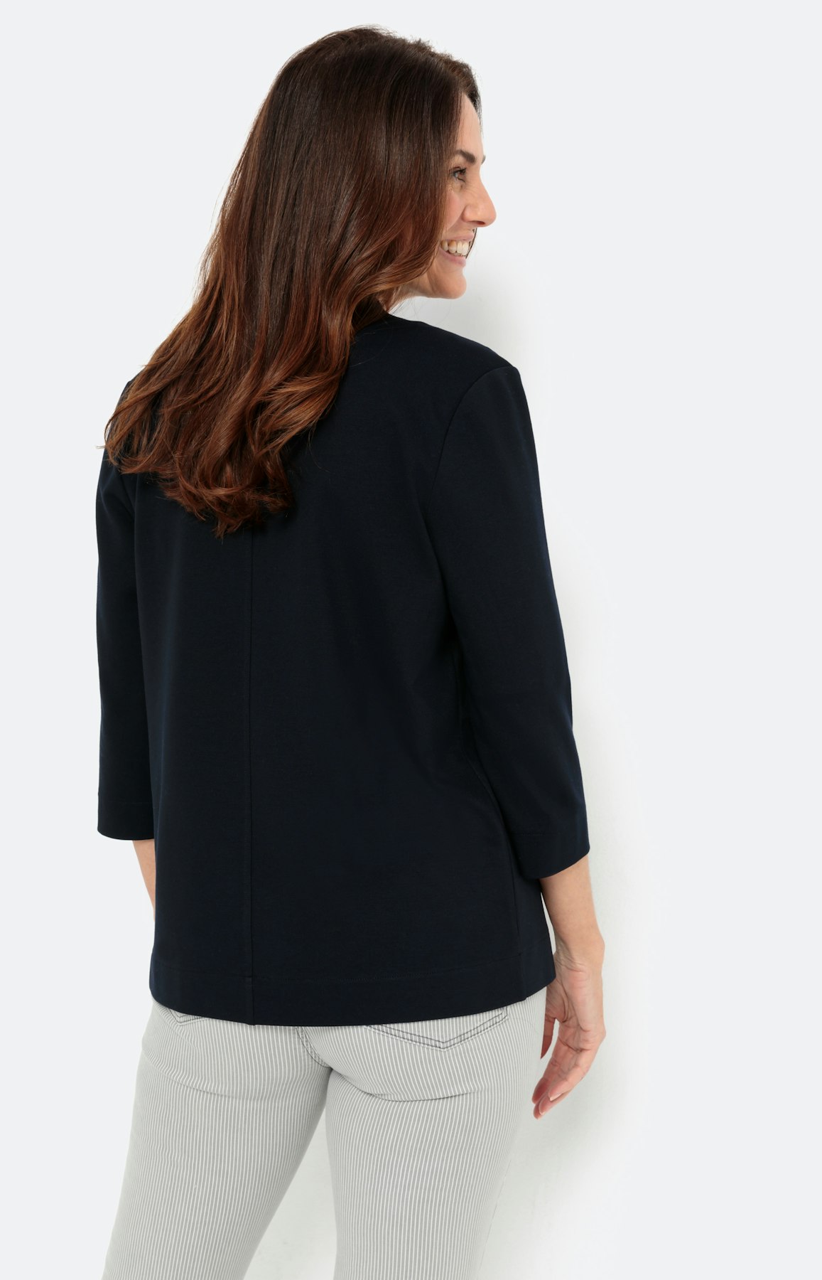 Sweatvest met open pasvorm