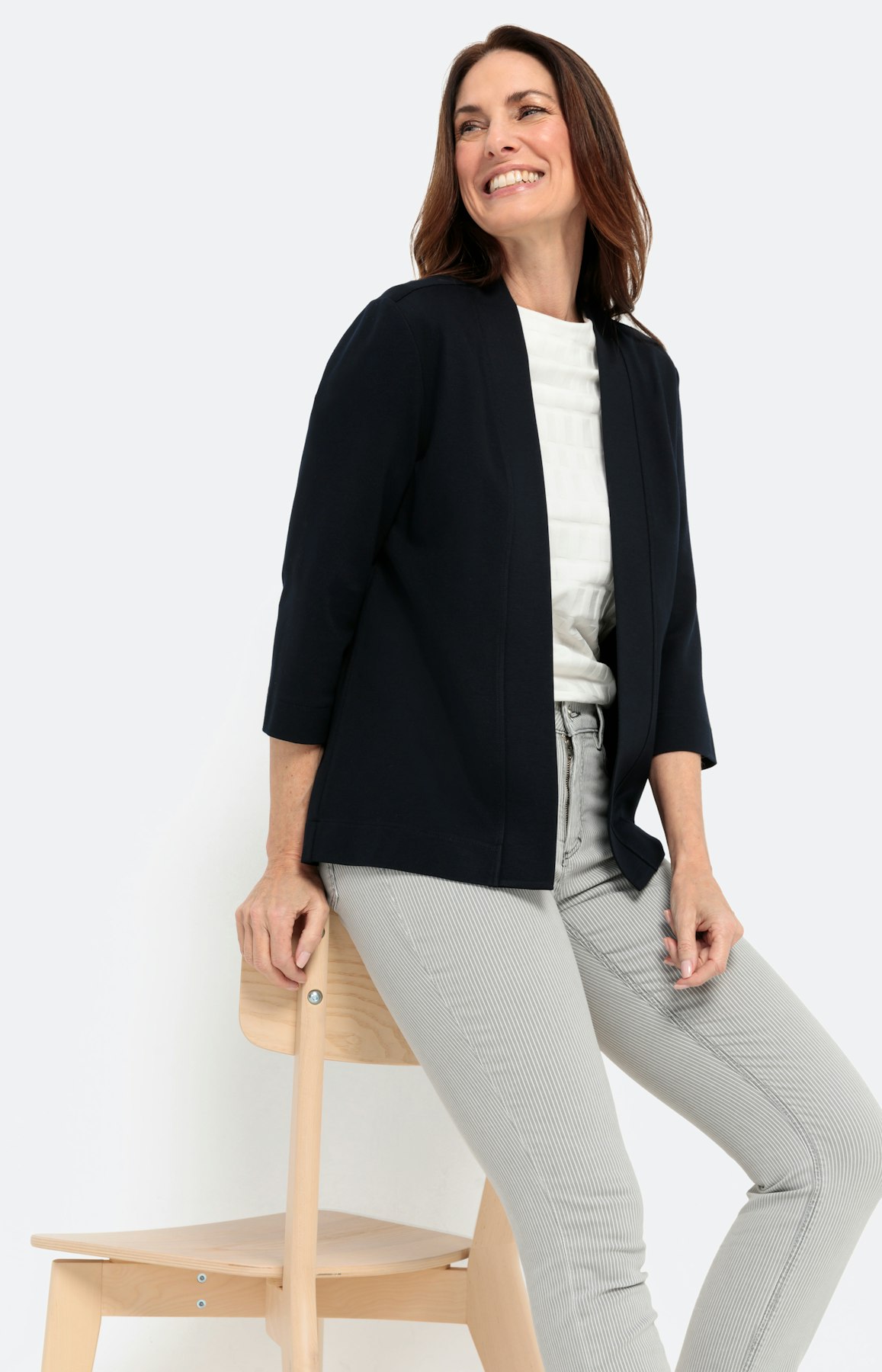 Sweatvest met open pasvorm