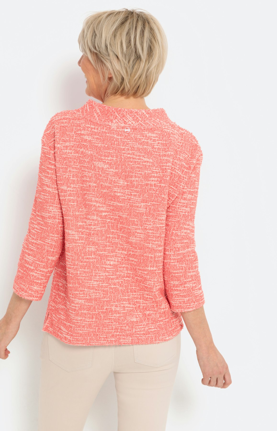 Sweatshirt met 3/4-mouwen en structuur