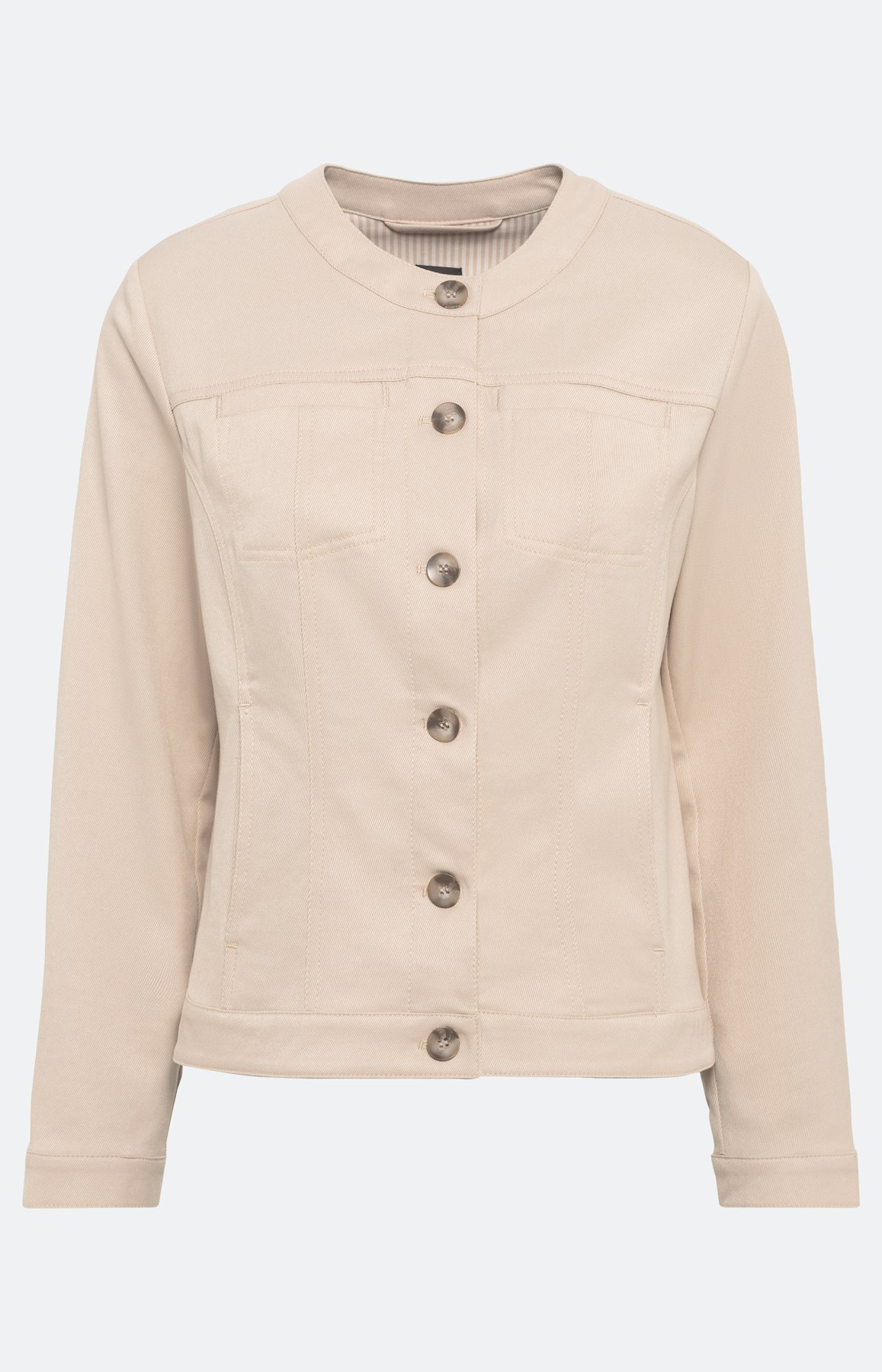 Blazer mit Rundhals und Knopfleiste