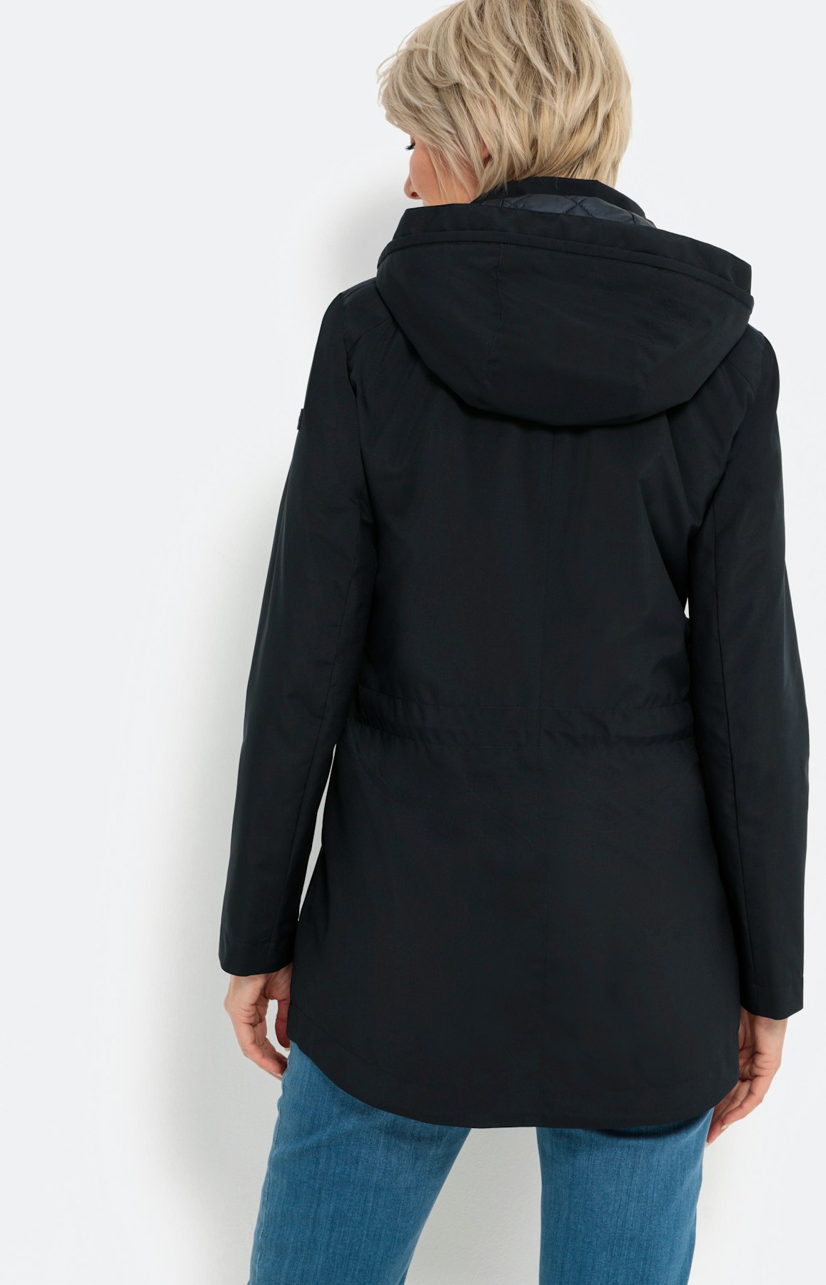 Parka met rijgkoord binnenin, navy