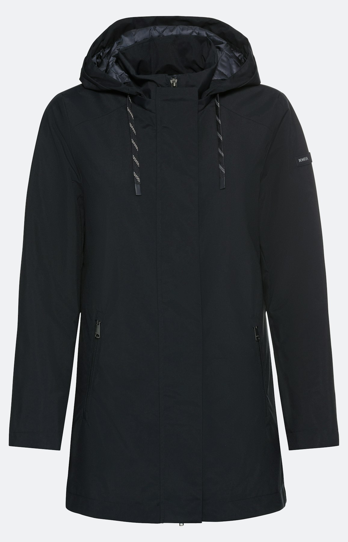 Parka met rijgkoord binnenin, navy