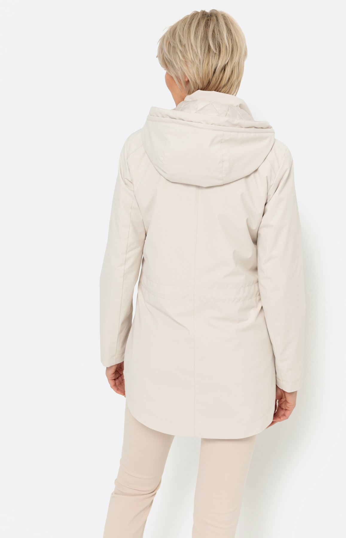 Parka met optionele capuchon, ivory