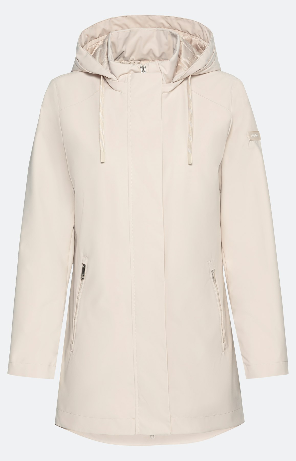 Parka met optionele capuchon, ivory