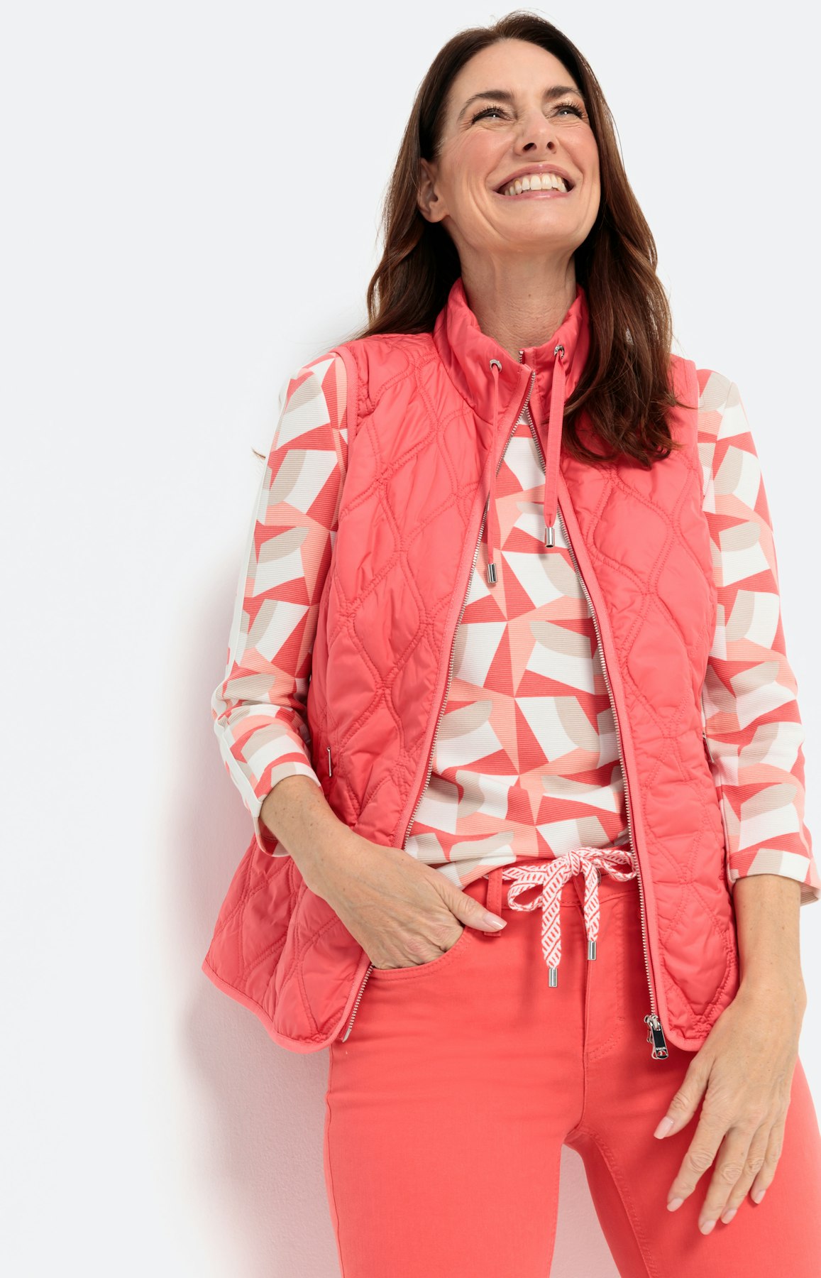 Lichte bodywarmer in watté-design