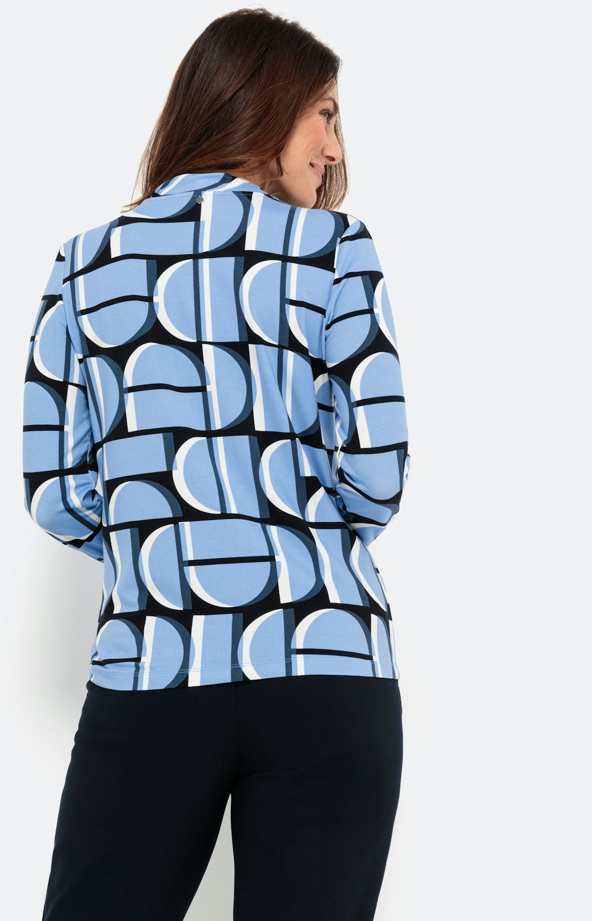 Shirt in all-over look met staande kraag