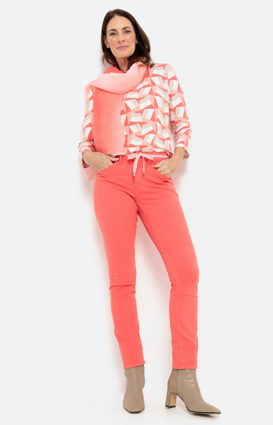 Gedessineerd sweatshirt met 3/4-mouwen