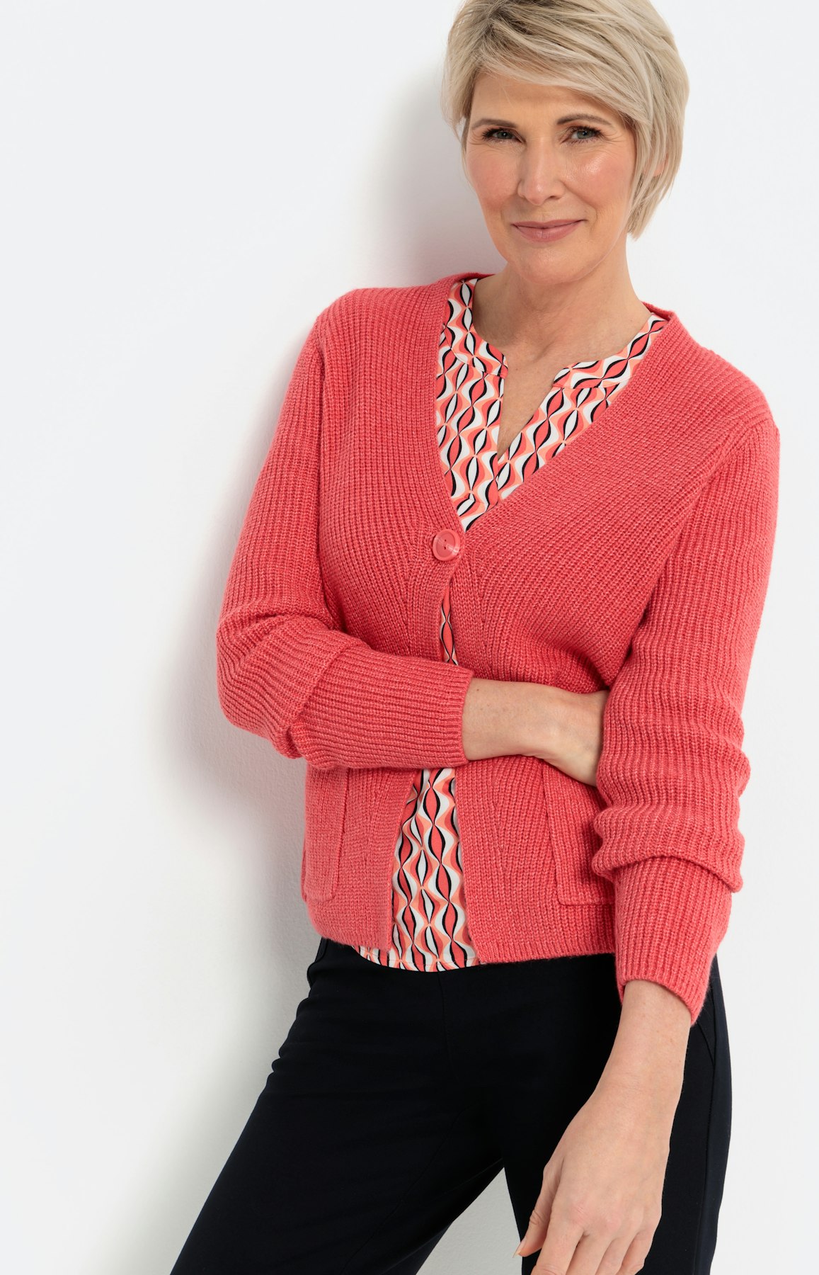 Cardigan met lange mouwen en knopen