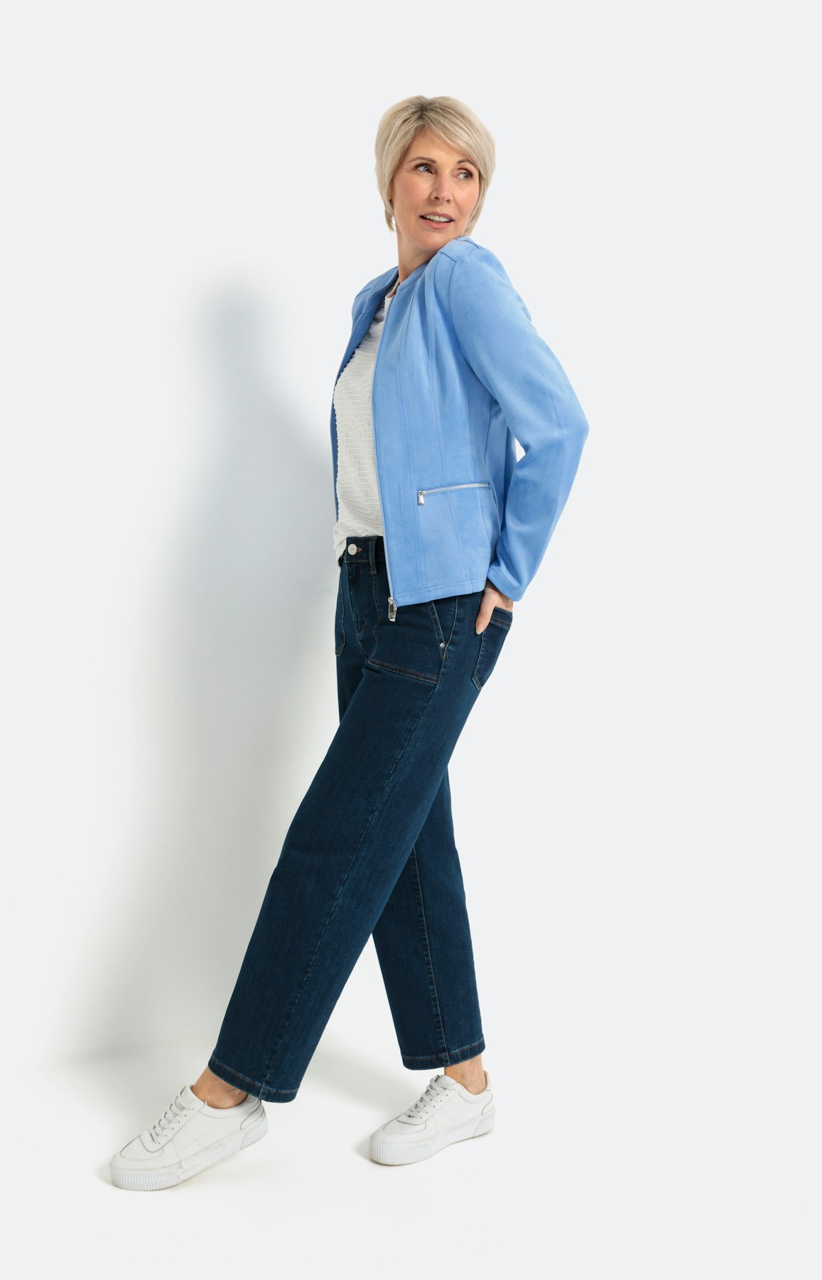 Zacht T-shirt met gepaspelde, ronde hals