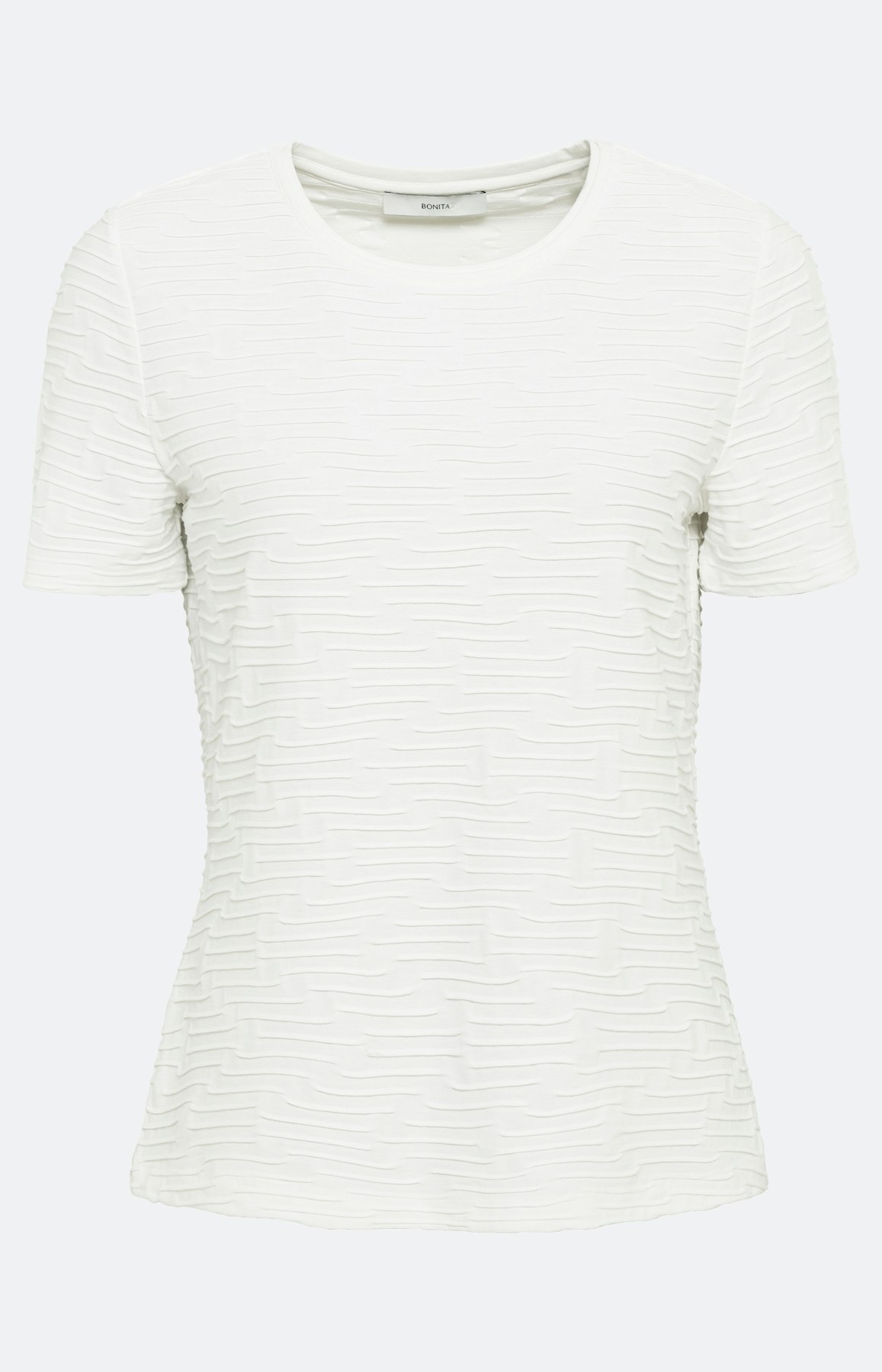 Zacht T-shirt met gepaspelde, ronde hals