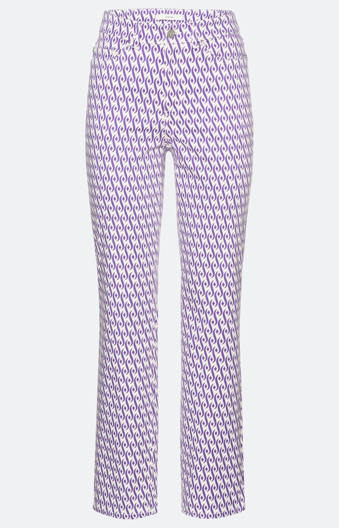 Gedessineerde broek van katoen-satijn