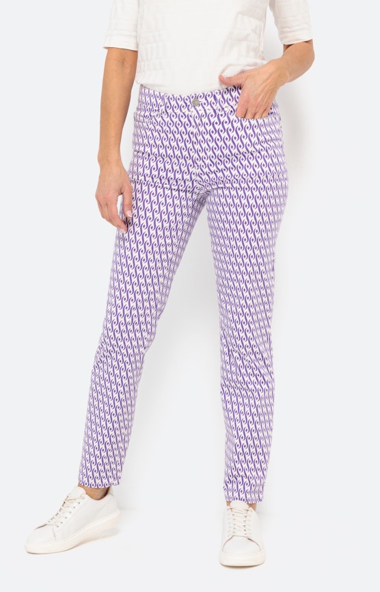 Gemusterte Hose aus Baumwoll-Satin