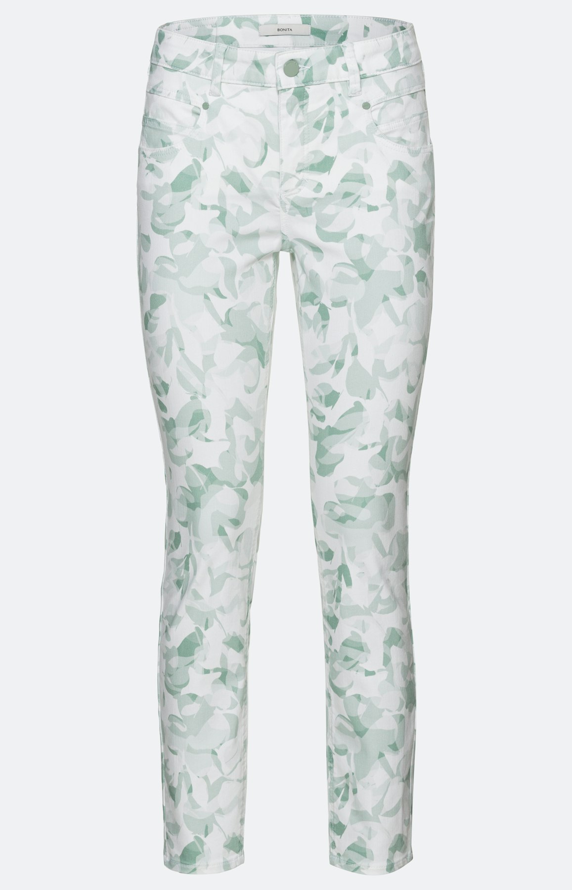 7/8 Jeans , Blumenprint, salbei