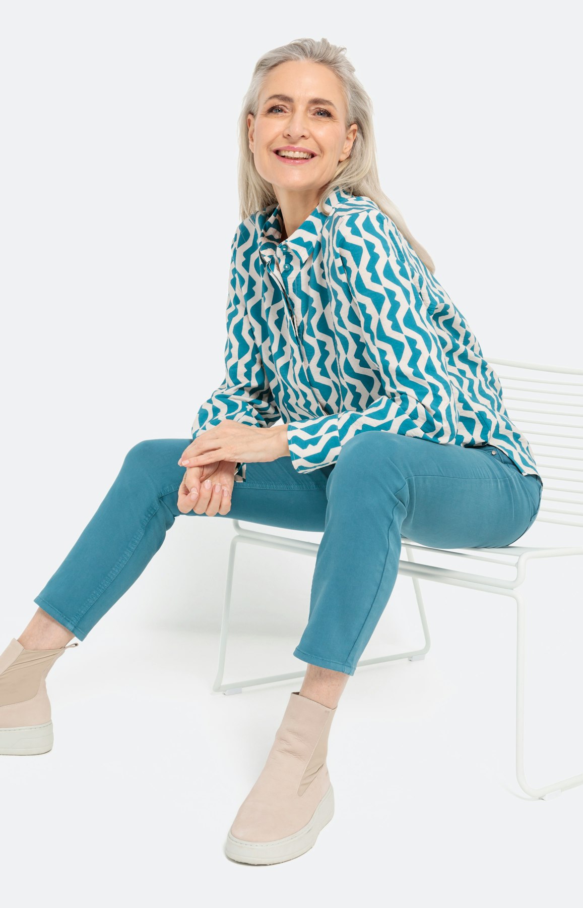 Smalle jeans, petrol, 28 inch