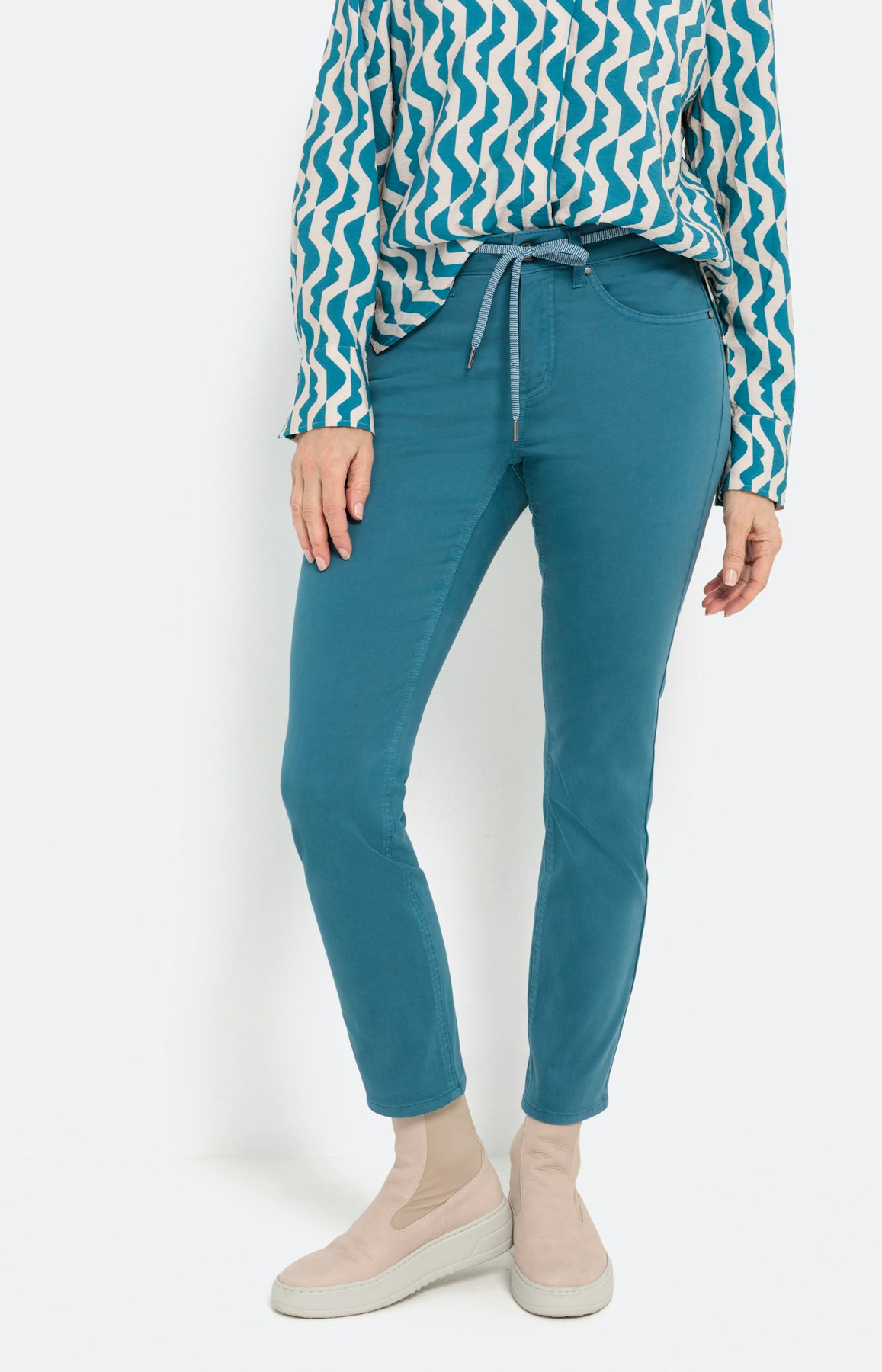 Smalle jeans, petrol, 28 inch