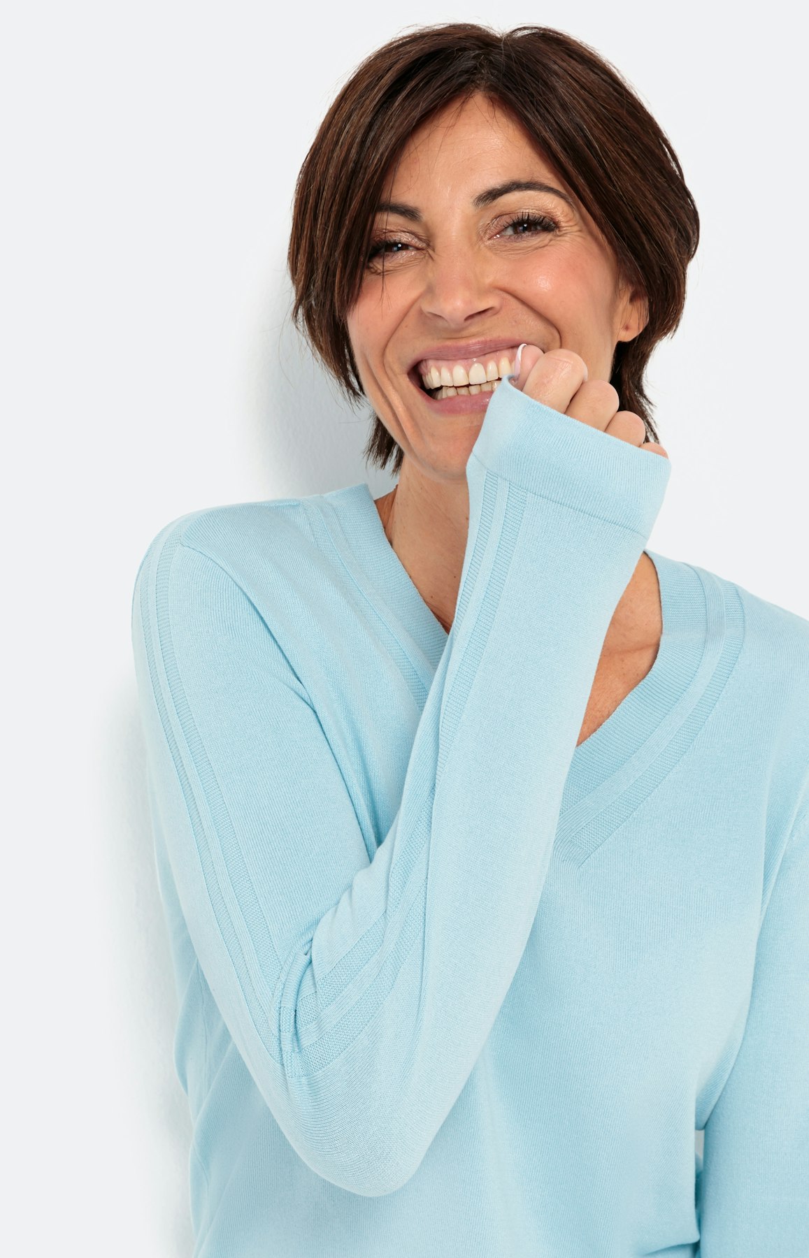 Trui met lange mouwen en V-hals