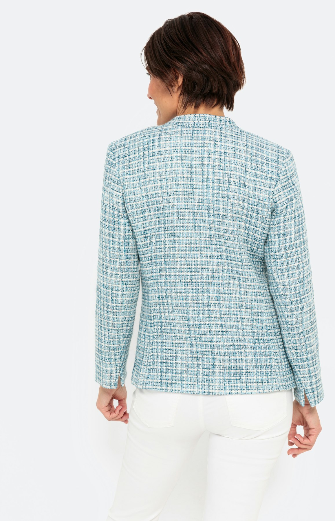 Bouclé blazer, aqua
