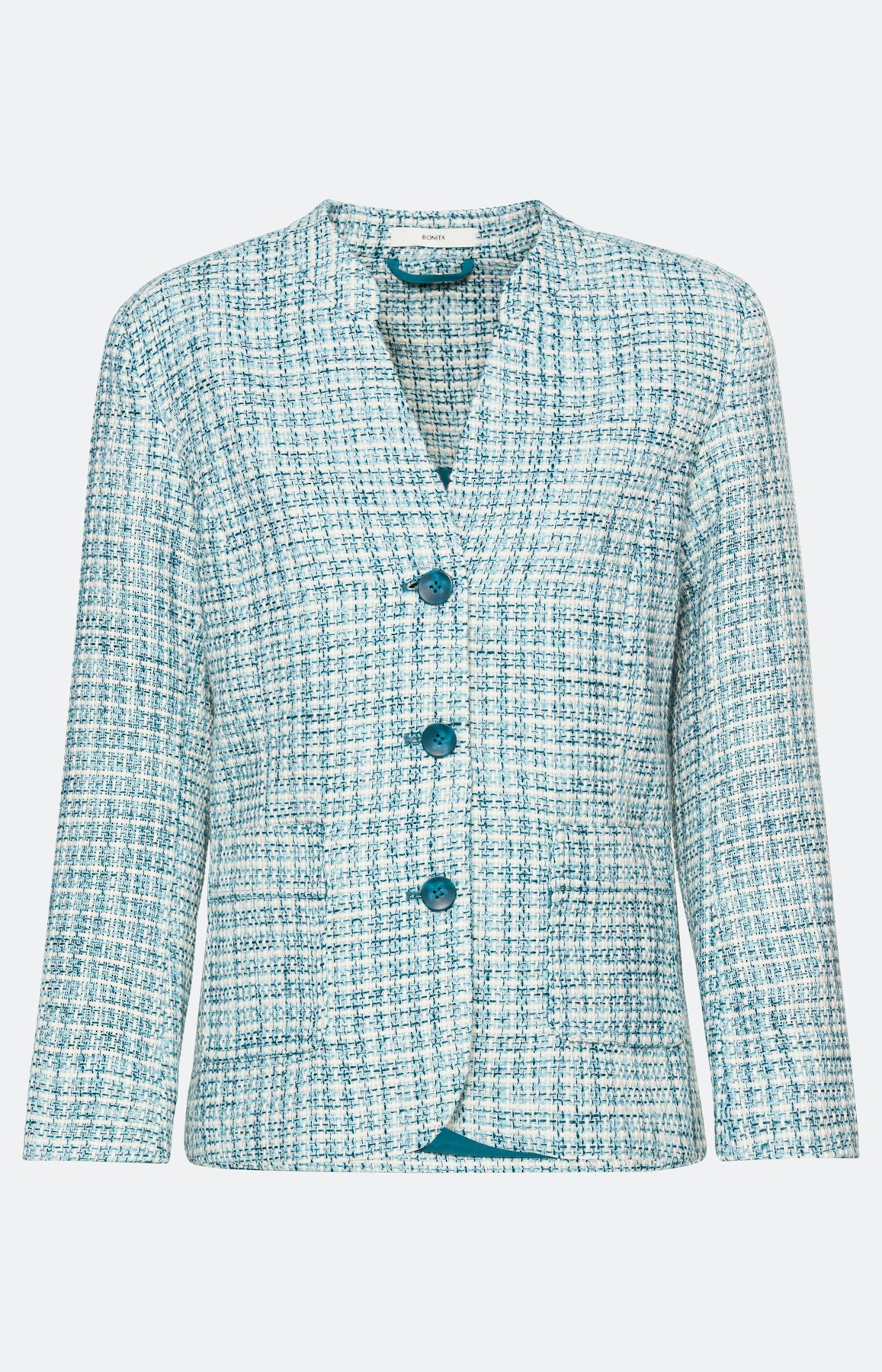 Bouclé blazer, aqua
