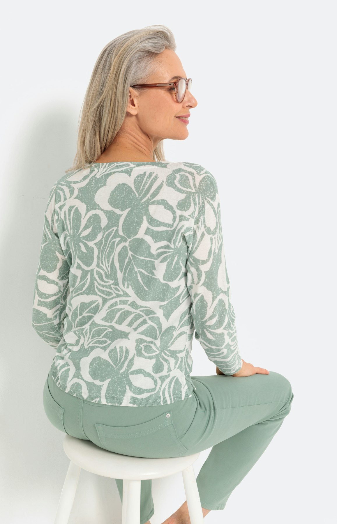 Trui met lange mouwen en bloemenprint