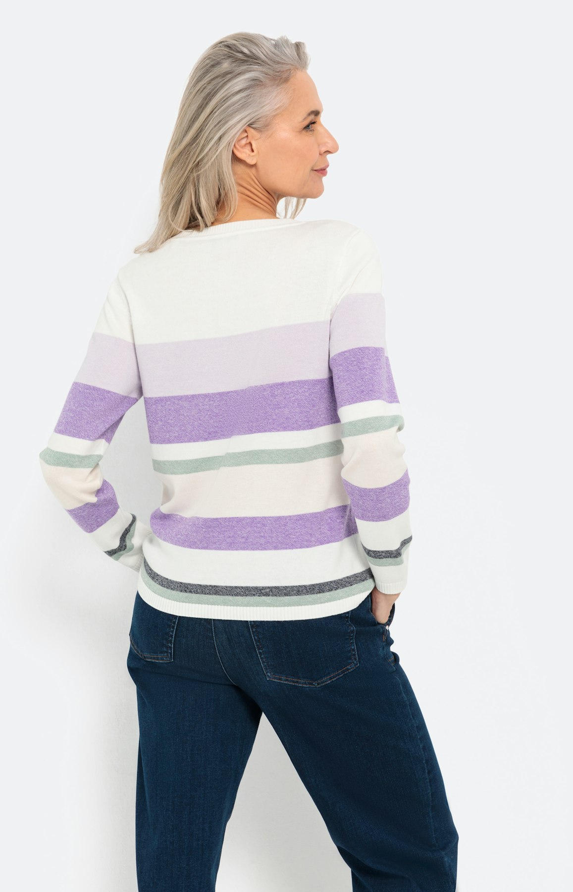 Gestreepte trui van mouliné-garen