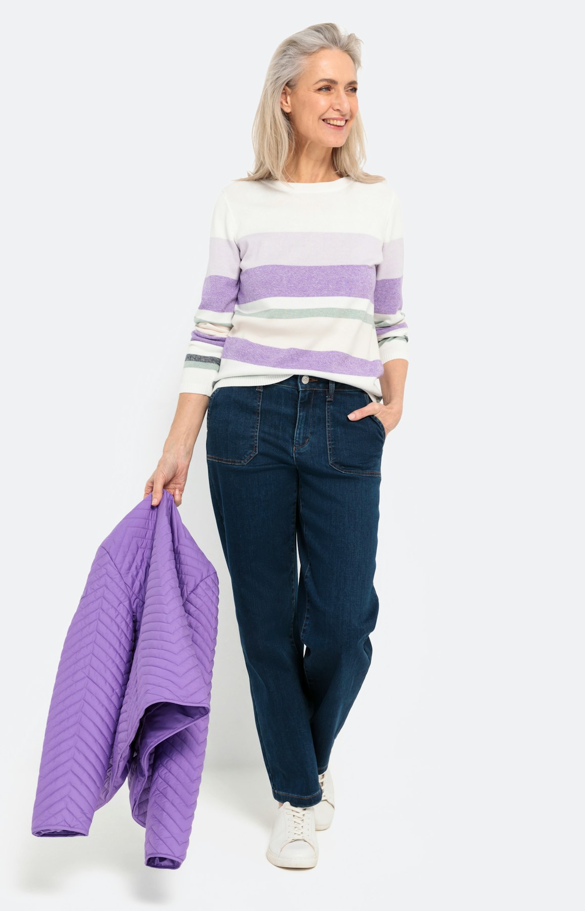 Gestreepte trui van mouliné-garen