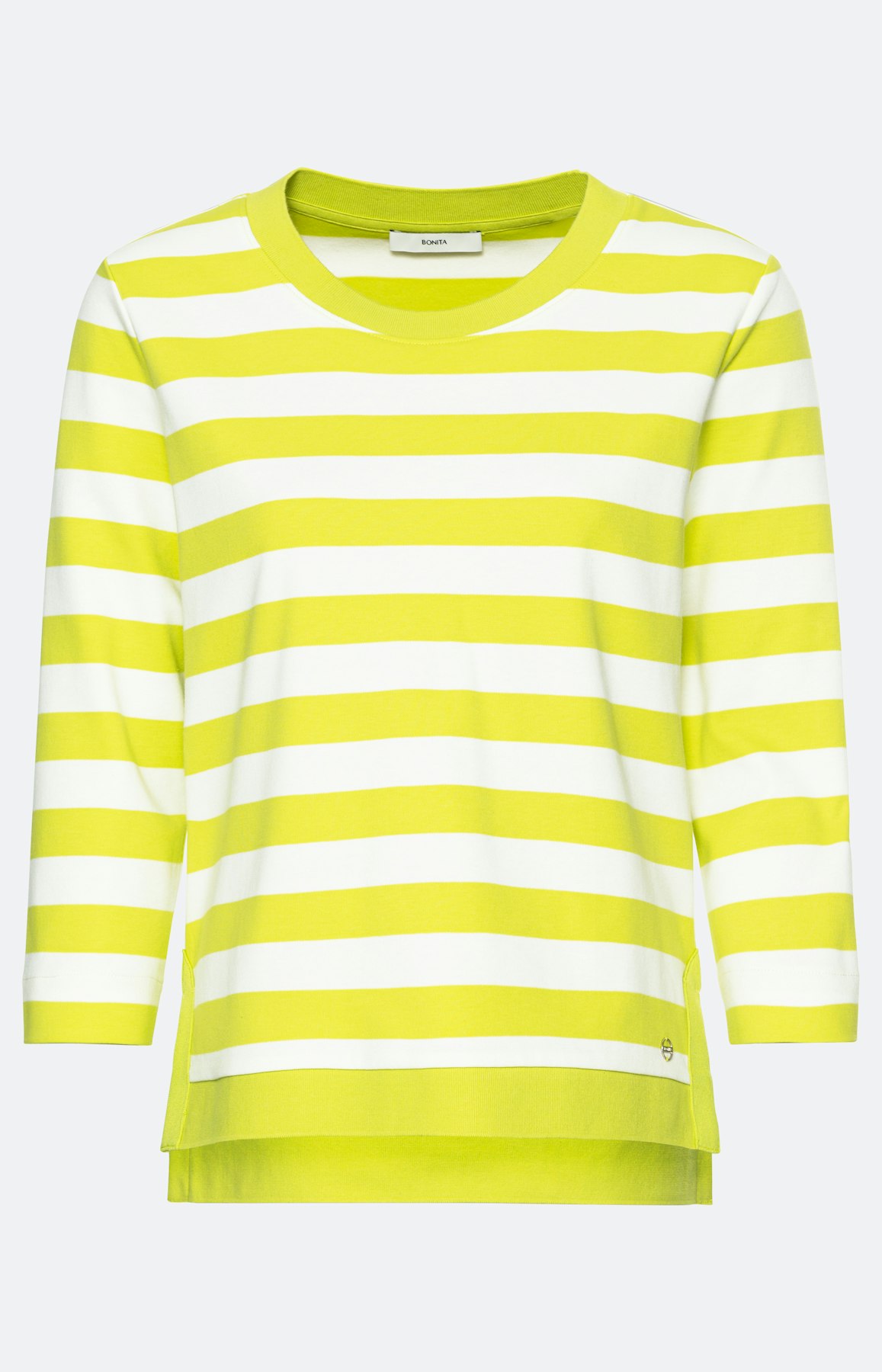 Gestreiftes Sweatshirt mit Seitenschlitz