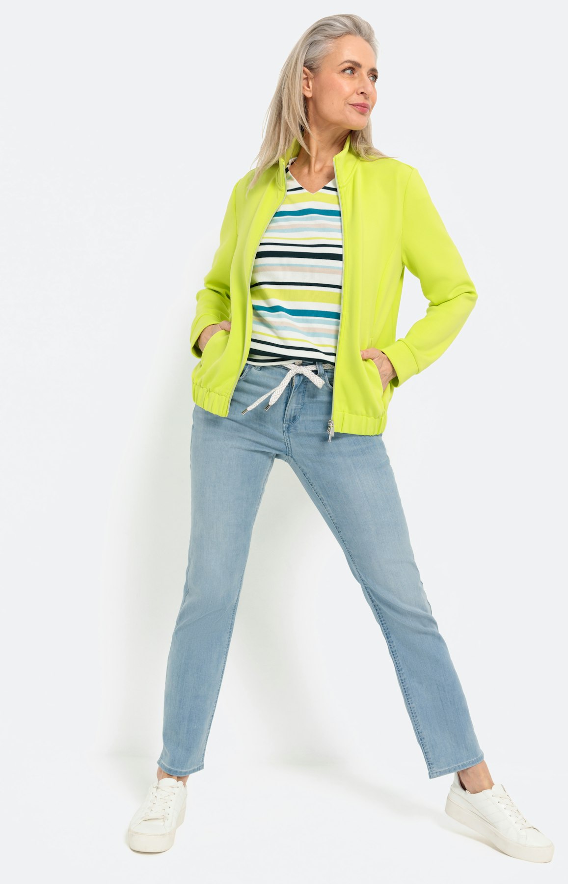 Glad sweatvest met kraag