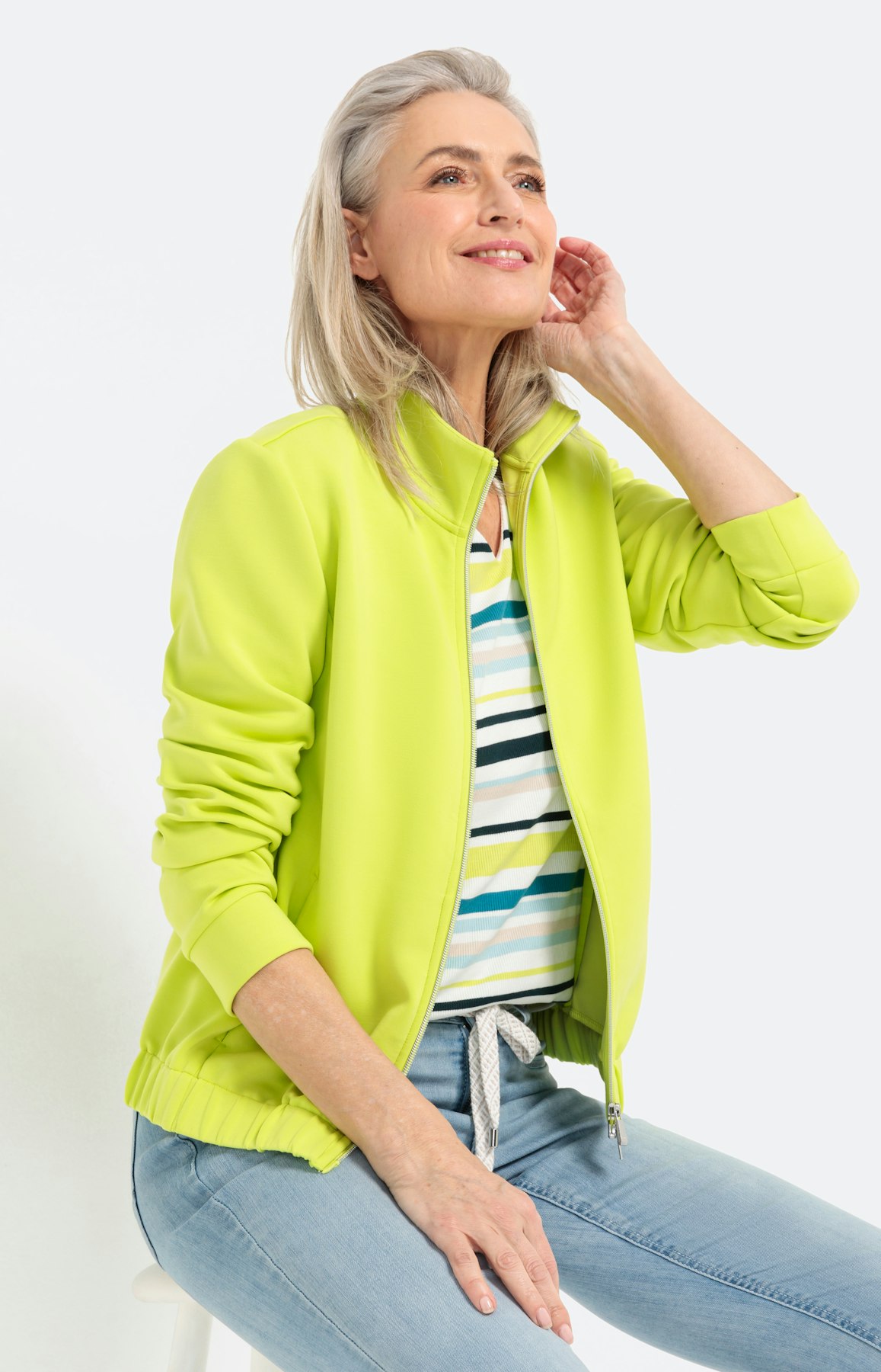 Glad sweatvest met kraag