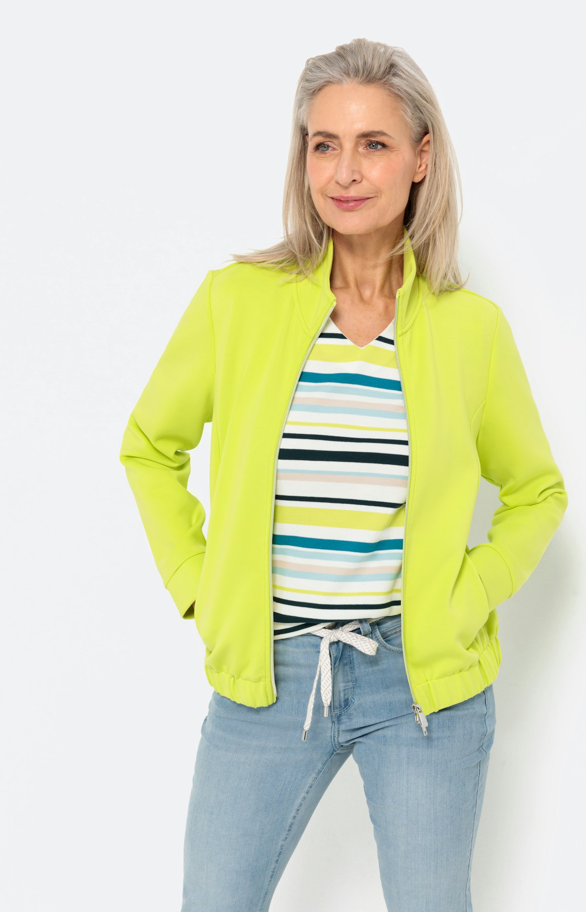 Glad sweatvest met kraag