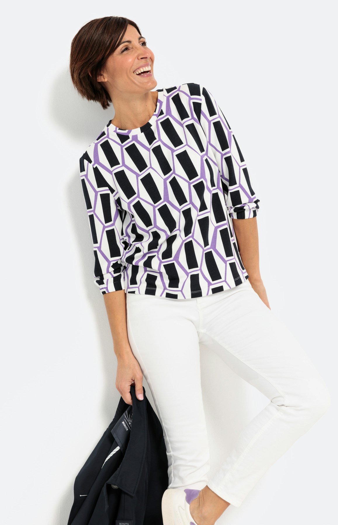 Gedessineerd sweatshirt met structuur