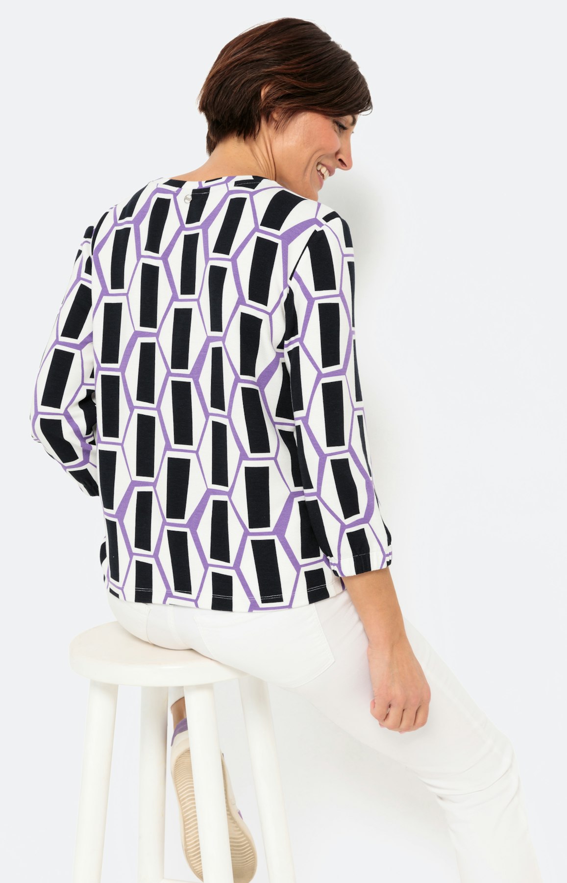 Gedessineerd sweatshirt met structuur