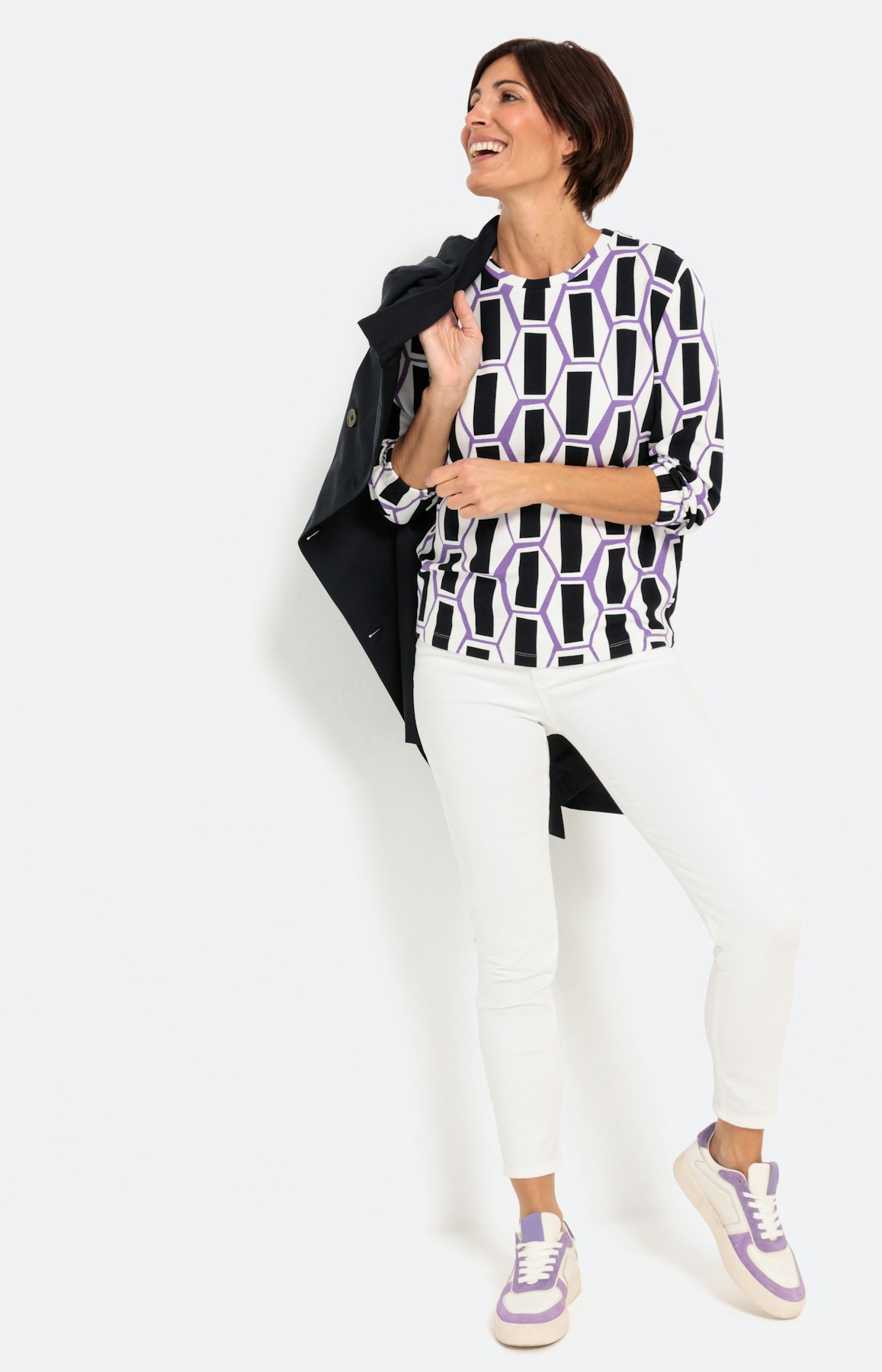 Gedessineerd sweatshirt met structuur