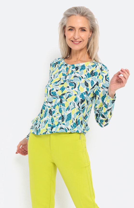 Gedessineerd shirt in etskant-look