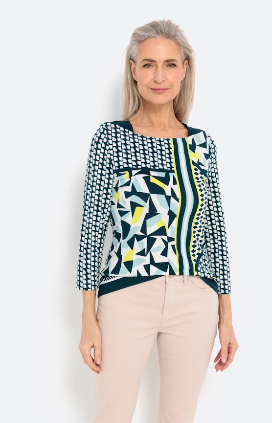 Shirt met print en boothals