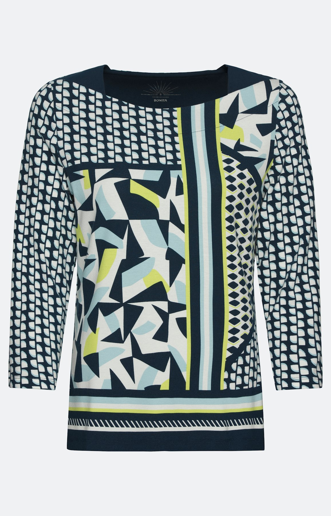 Print-Shirt mit Boot-Ausschnitt