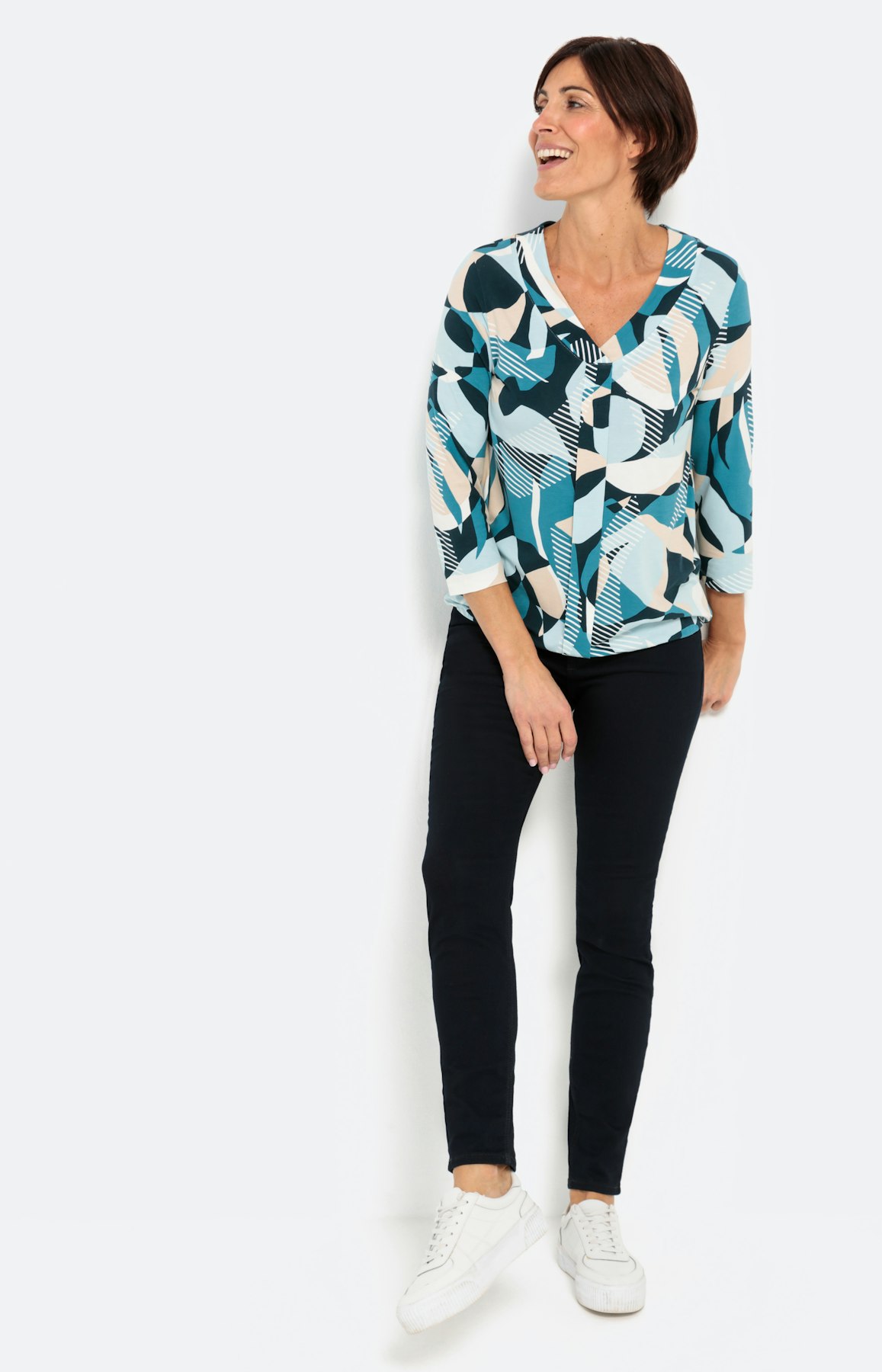 Gedessineerd shirt met 3/4-mouwen