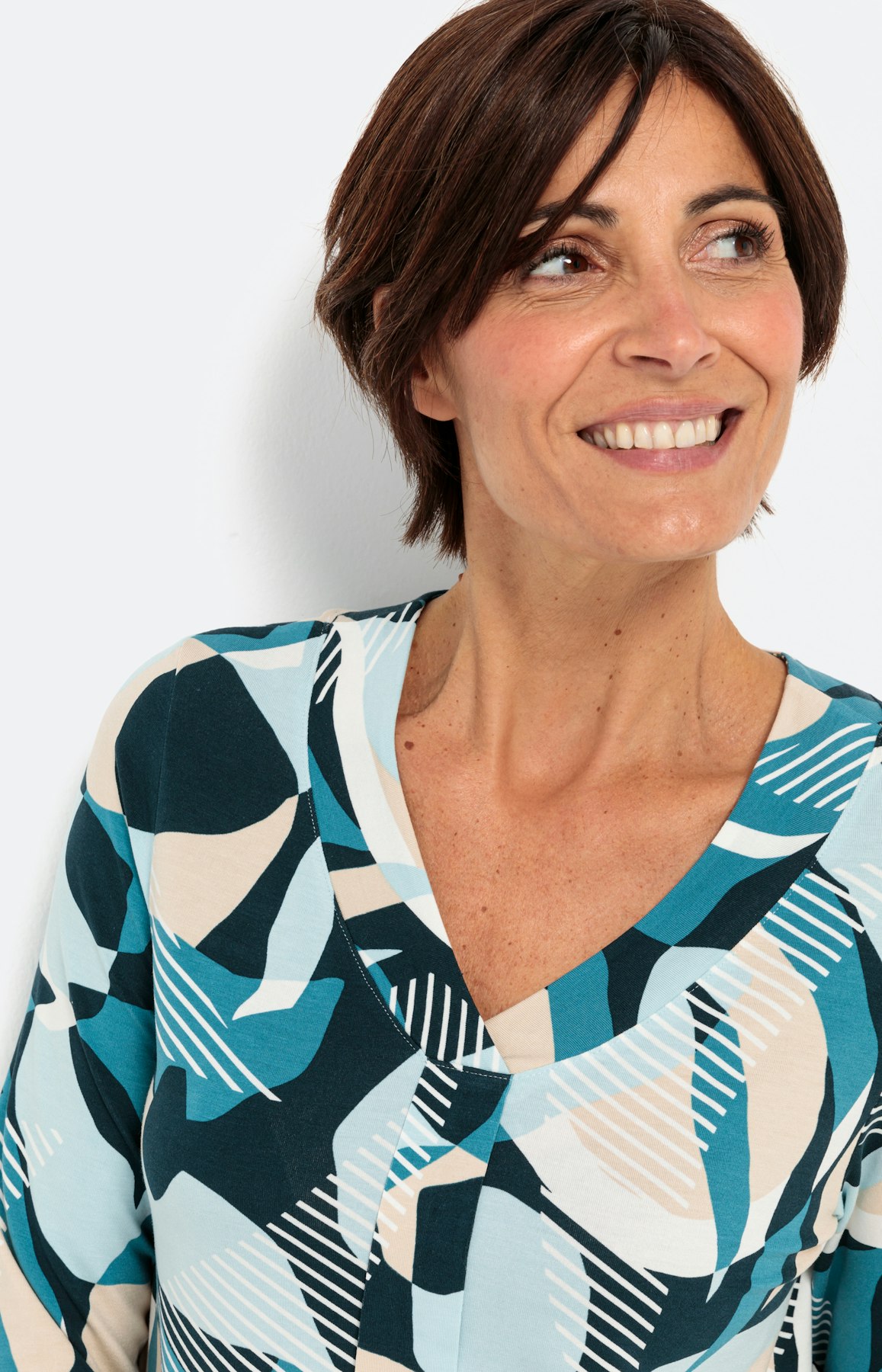 Gedessineerd shirt met 3/4-mouwen