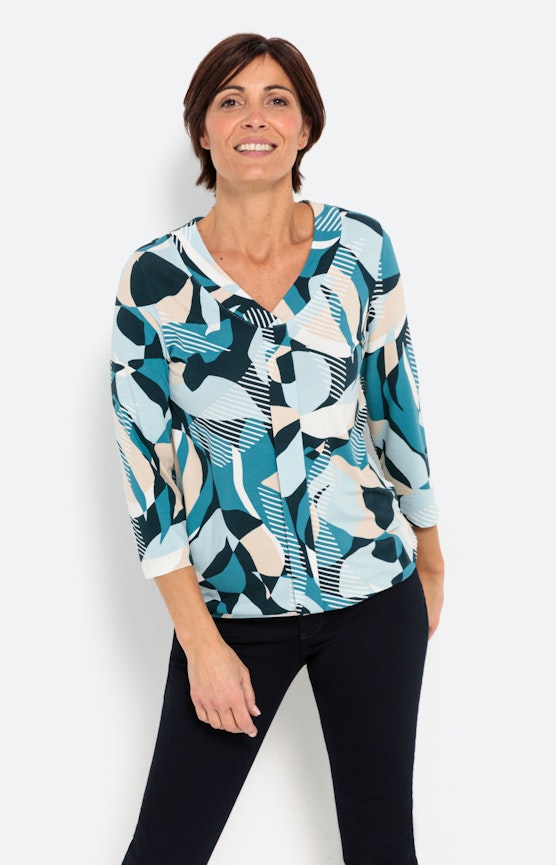 Gedessineerd shirt met 3/4-mouwen