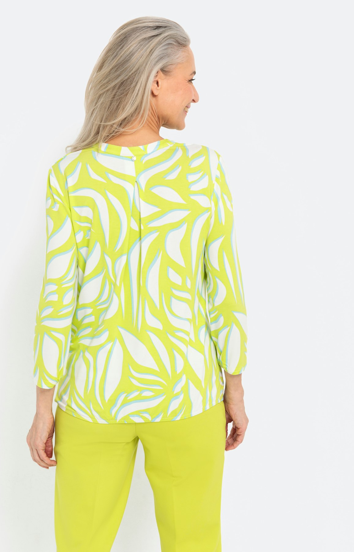 Shirt met opstaande kraag en bindstrik