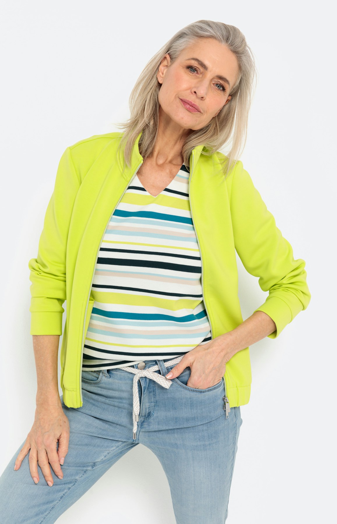 Bont gestreept shirt met 3/4-mouwen