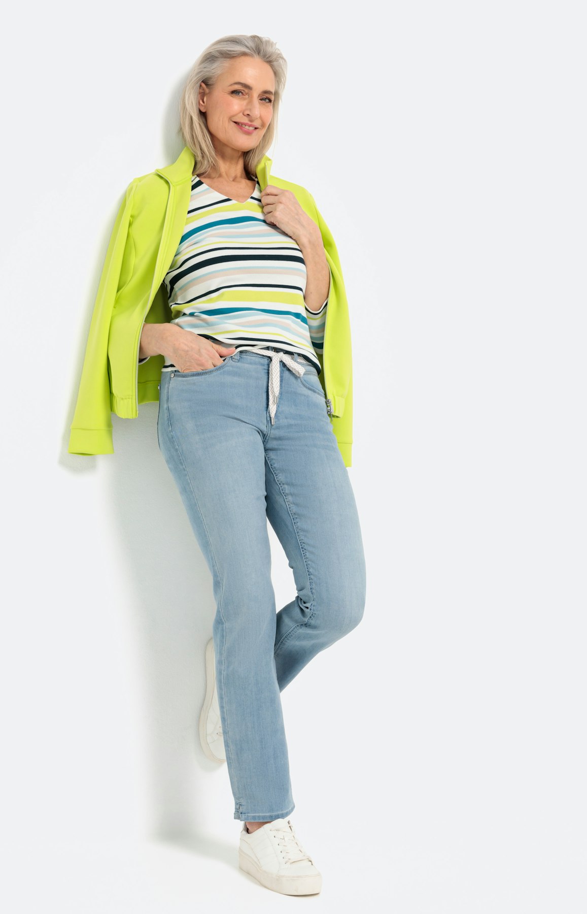 Bont gestreept shirt met 3/4-mouwen