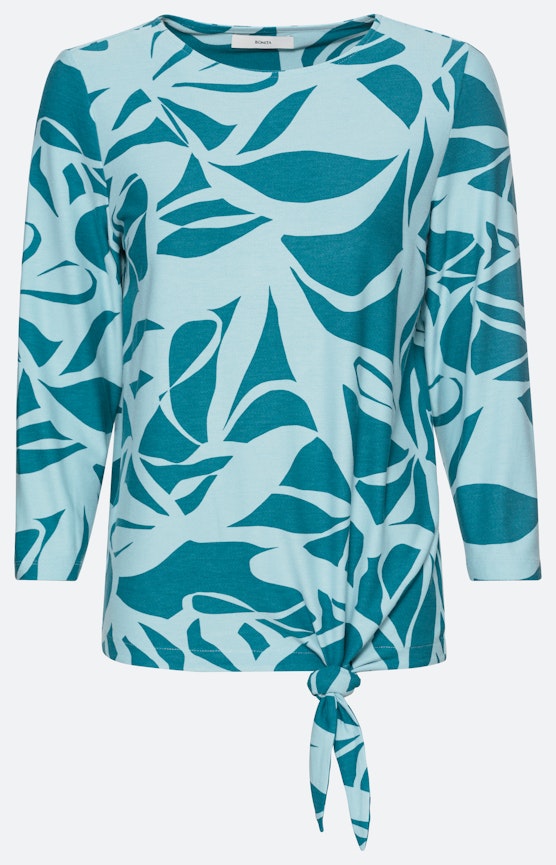 Abstract shirt met print en knoopzoom