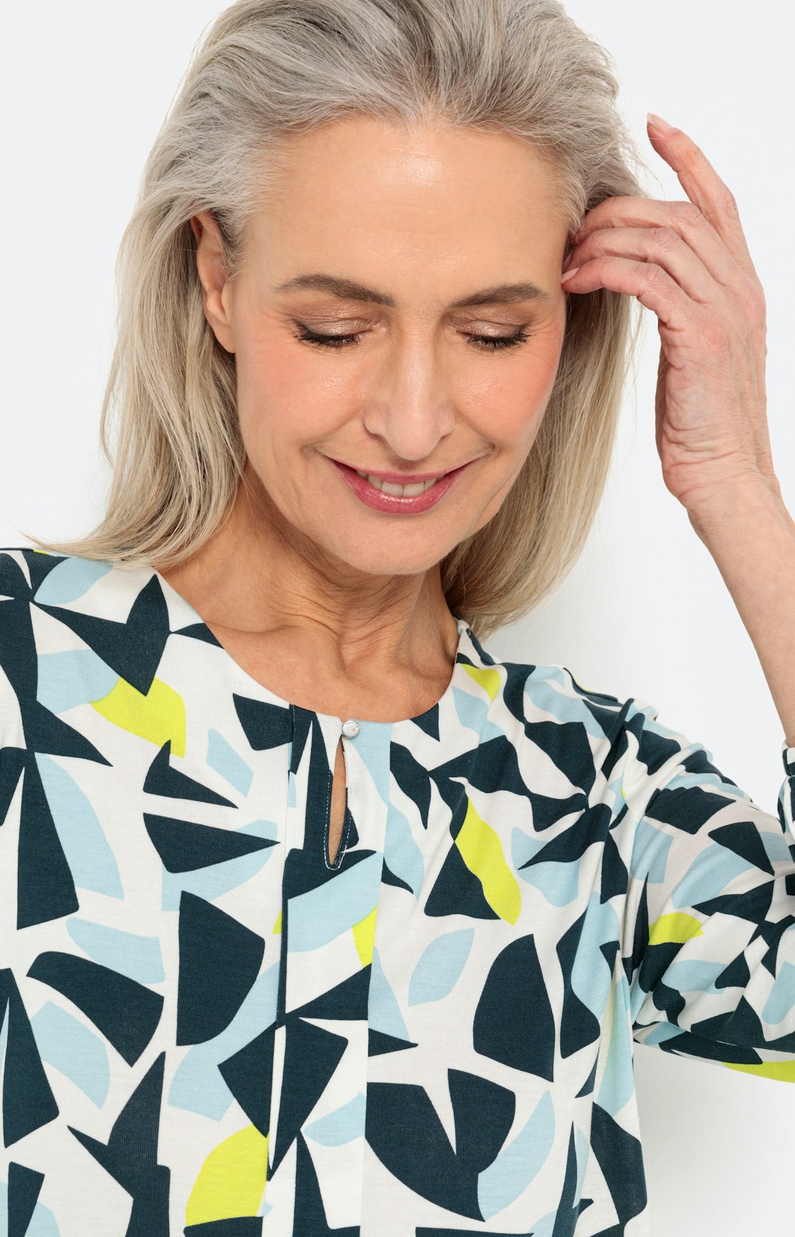 Shirt met grafisch dessin en 3/4-mouwen