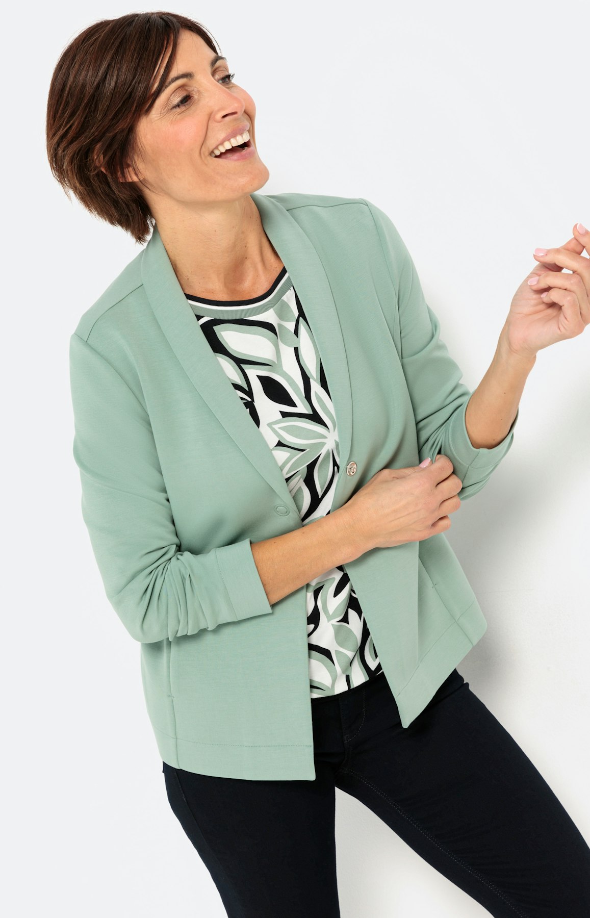 Gebloemd shirt met 3/4-mouwen