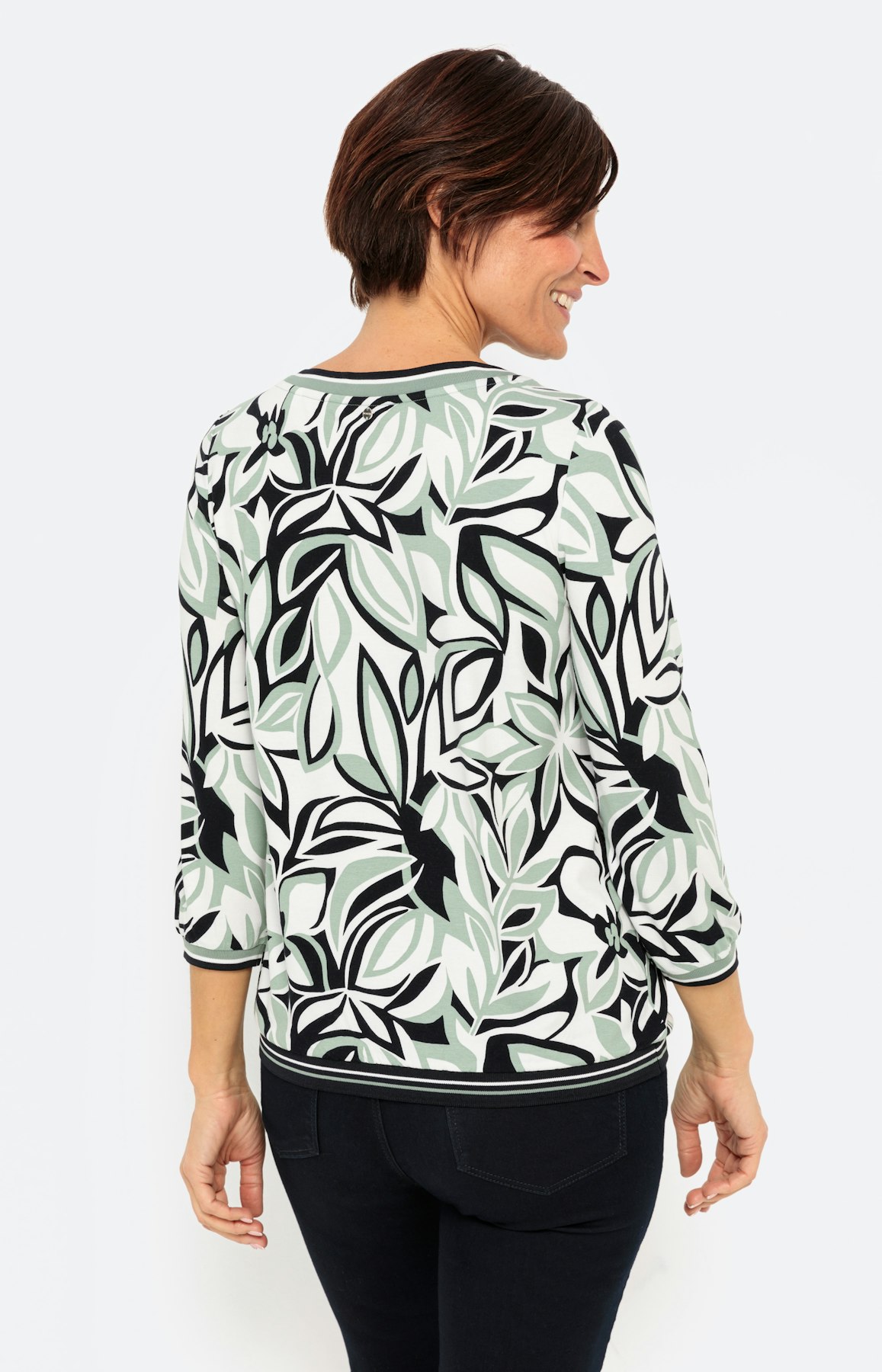 Gebloemd shirt met 3/4-mouwen