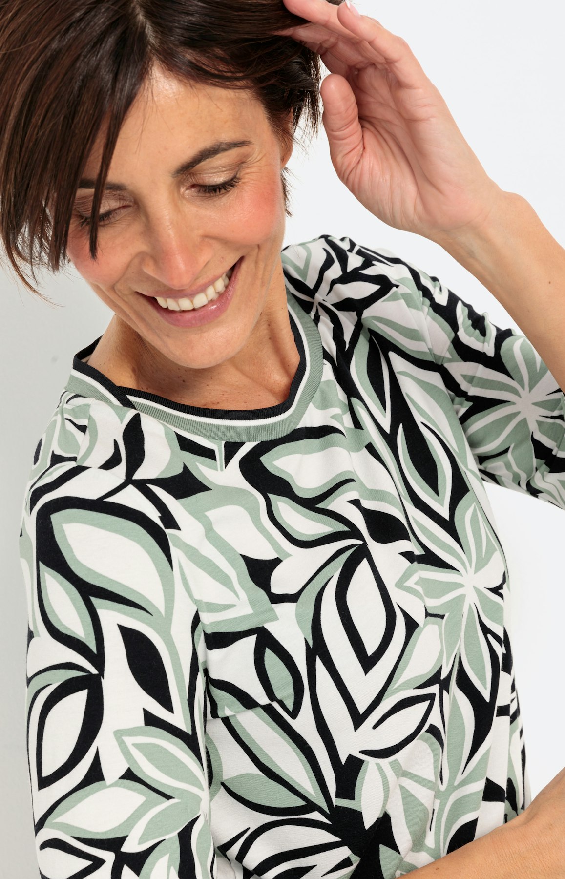 Gebloemd shirt met 3/4-mouwen