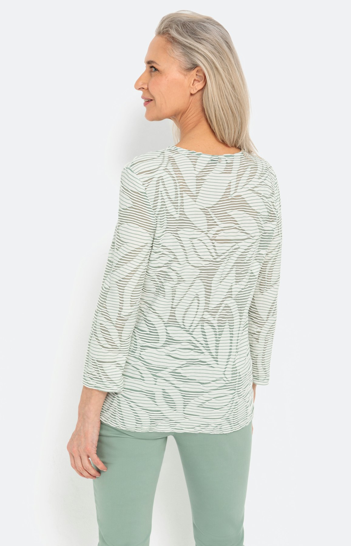 Gedessineerd shirt met 3/4-mouwen