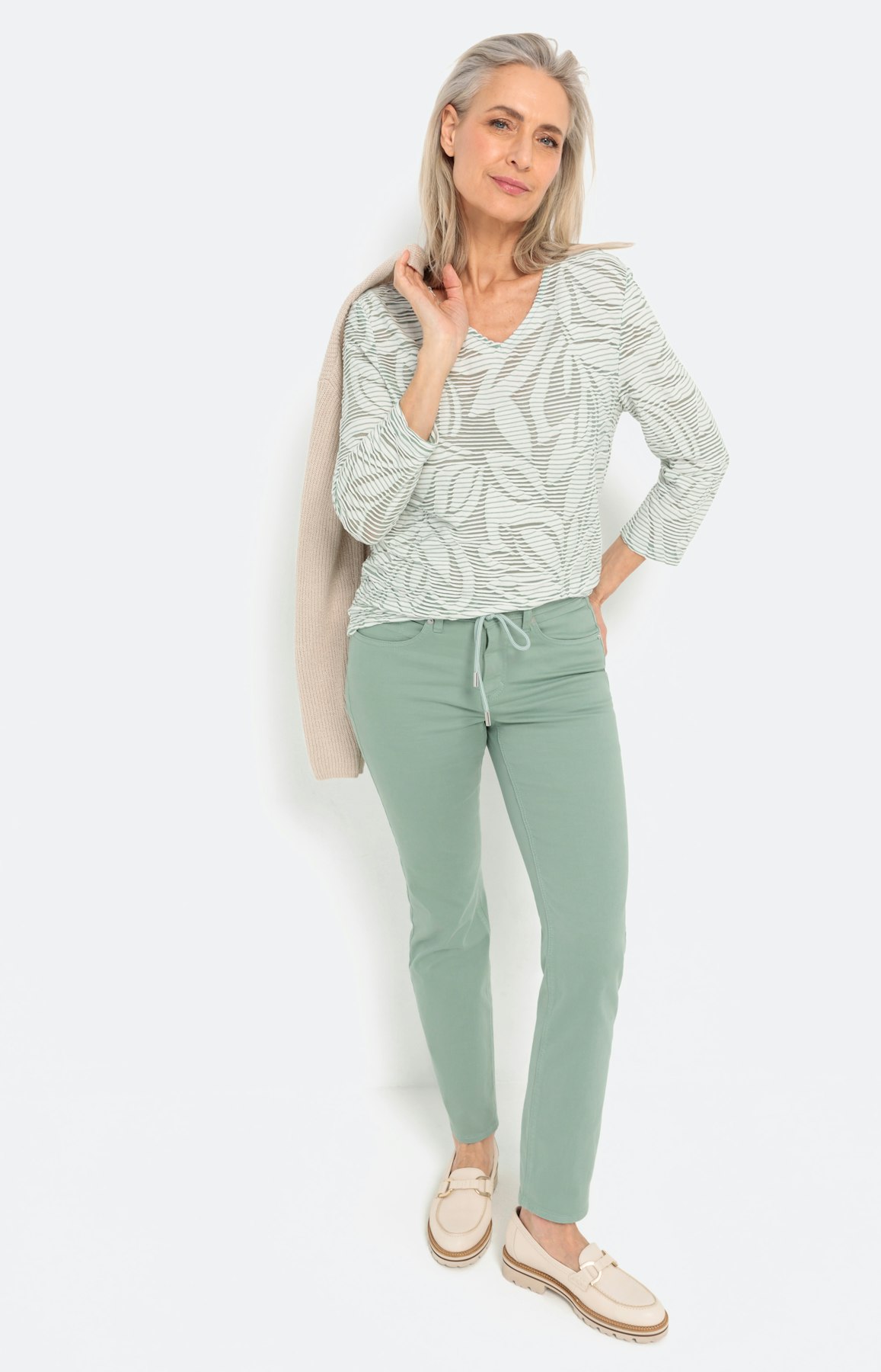 Gedessineerd shirt met 3/4-mouwen